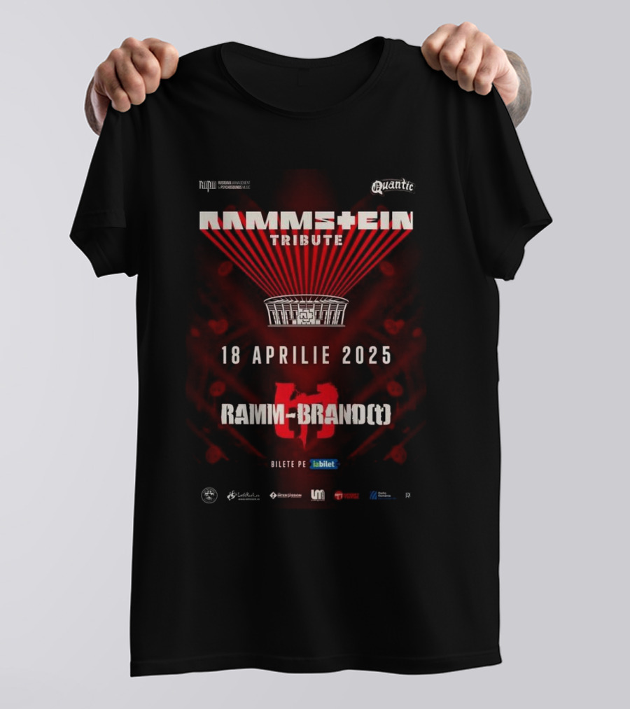 Rammstein Tribute 18 Aprilie 2025 Ramm-Brand Quantic București T-Shirt