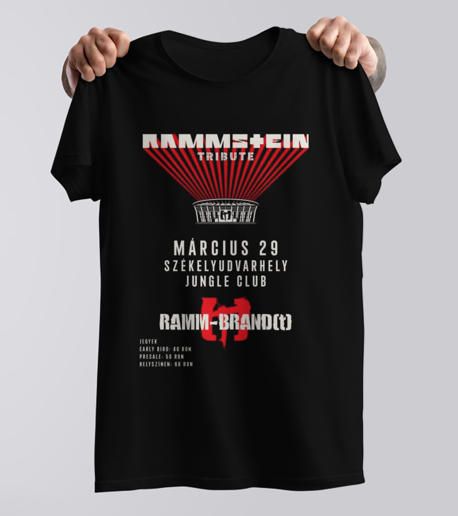 Rammstein Tribute Ramm Brand Marcius 29 Szekelyudvarhely Jungle Club T-Shirt