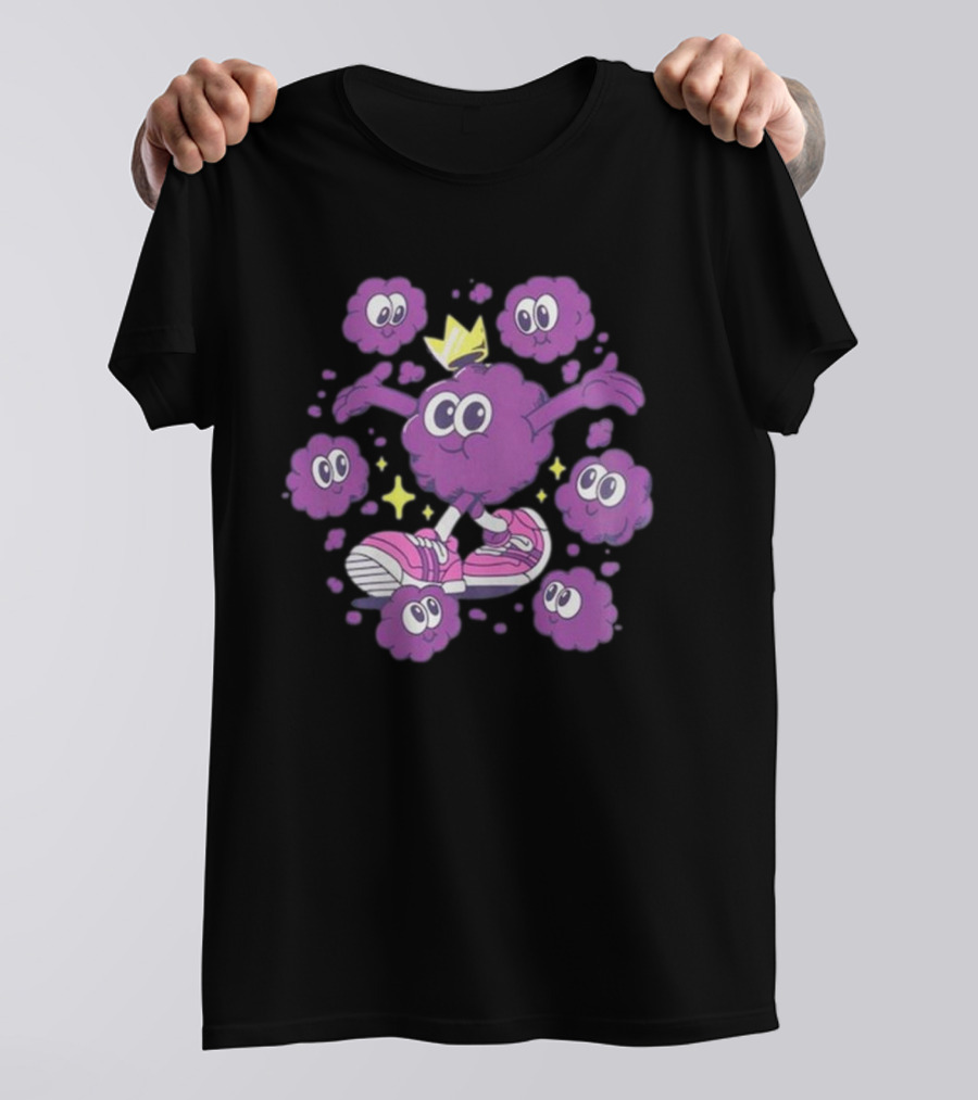 Ranboo Particle Palooza Purple Crowned Character With Sneakers And Sparkles T-Shirt