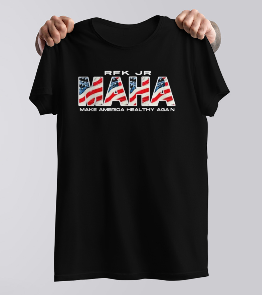 RFK Jr. MAHA Make America Healthy Again American Flag Letters T-Shirt