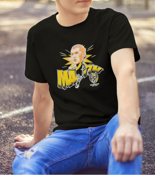 Richmond FC Dustin Martin Henrik Face With Yellow Highlights T-Shirt