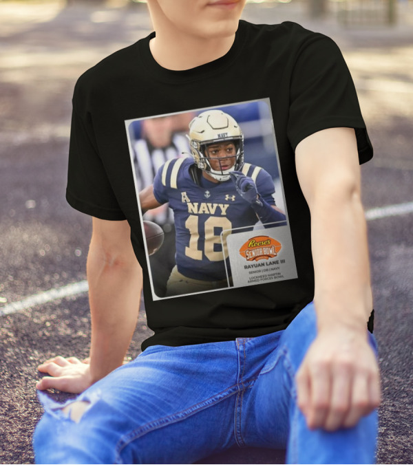Reese's Senior Bowl Rayuan Lane III Navy Football Lockheed Martin Armed Forces Bowl T-Shirt