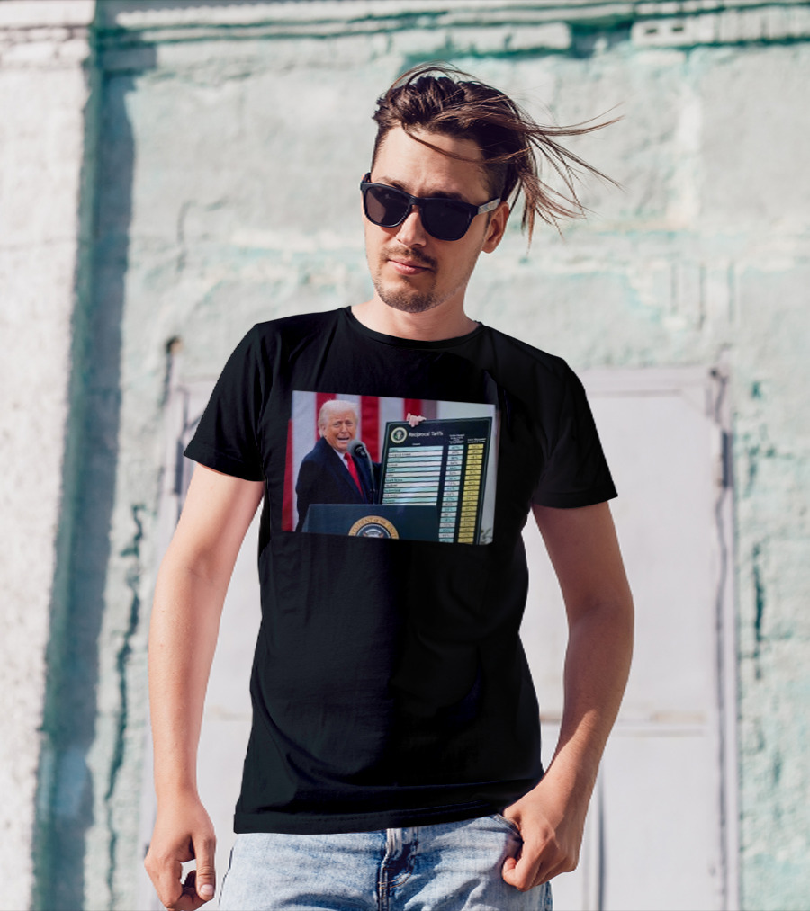 Reciprocal Tariffs Chart 2025 Trump Speech With Presidential Seal T-Shirt