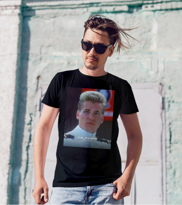 VAL KILMER 1959-2025 White Navy Officer Uniform Portrait T-Shirt
