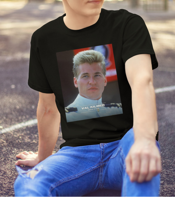 VAL KILMER 1959-2025 White Navy Officer Uniform Portrait T-Shirt