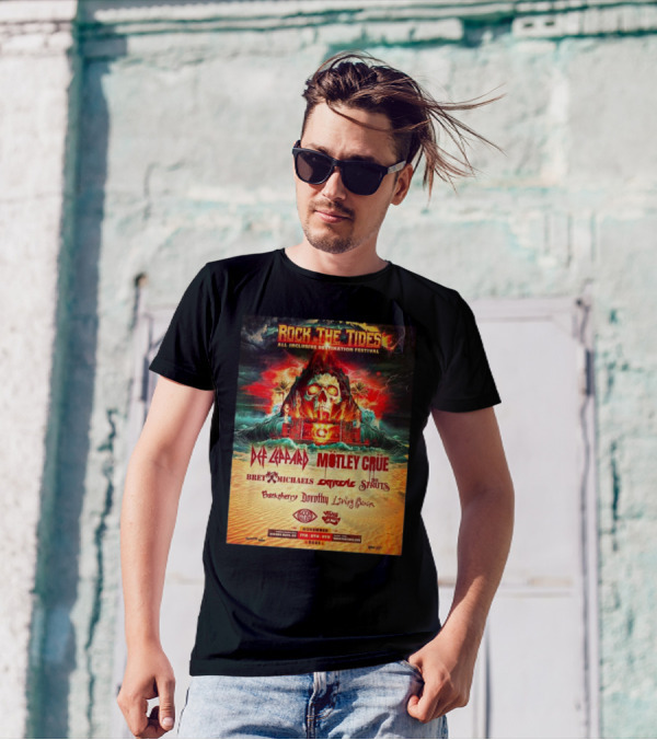Rock The Tides All Inclusive Destination Festival Riviera Maya 2025 Featuring Def Leppard Motley Crue Bret Michaels Extreme The Struts November 7-9 T-Shirt