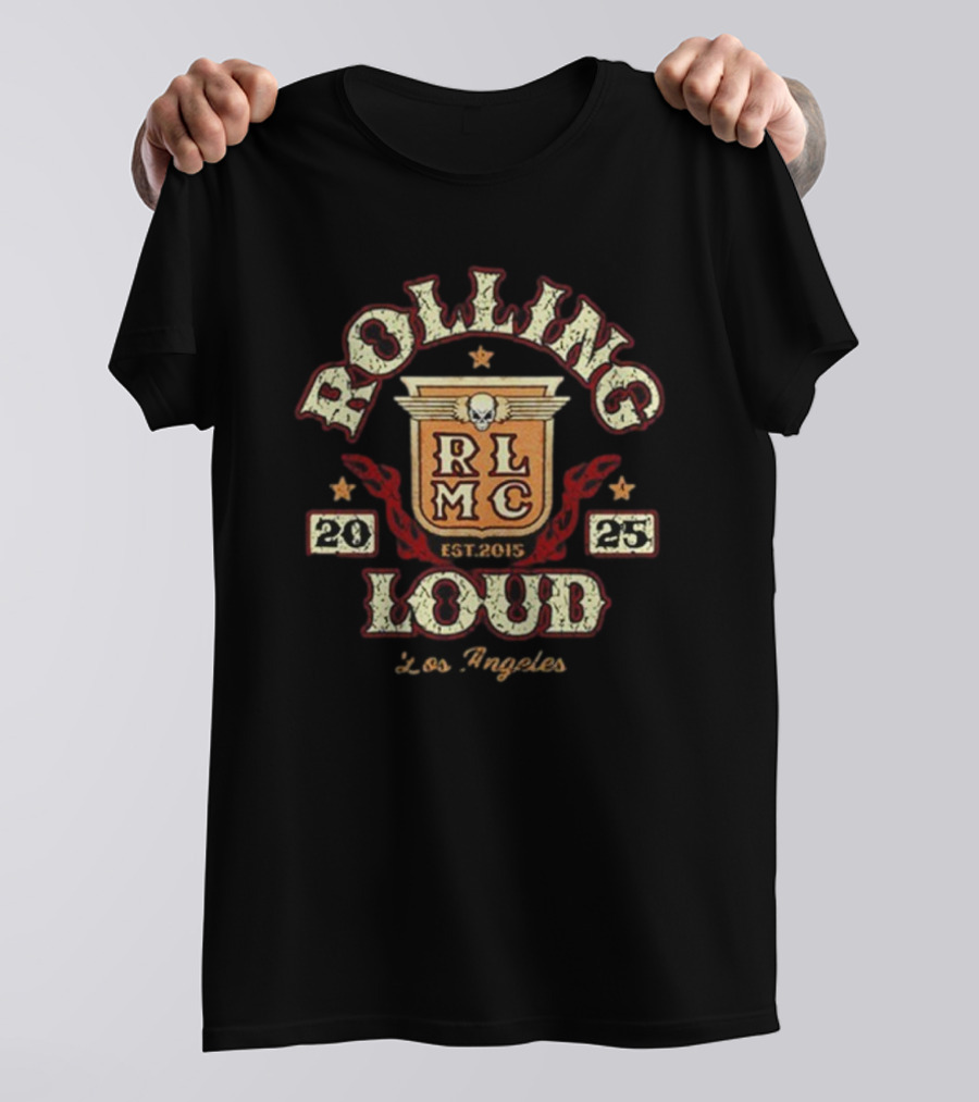 Rolling Loud RLMC Los Angeles 25 Moto Crest 2015 T-Shirt