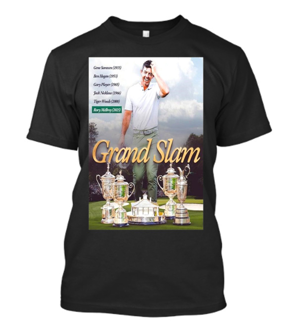 Rory Mcilroy The Champion Of Masters Tournament 2025 Completed Career Grand Slam Of Golf T-Shirt