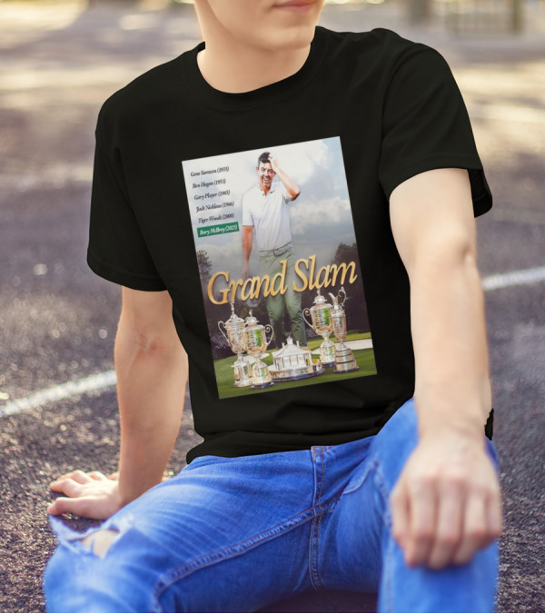 Rory Mcilroy The Champion Of Masters Tournament 2025 Completed Career Grand Slam Of Golf T-Shirt