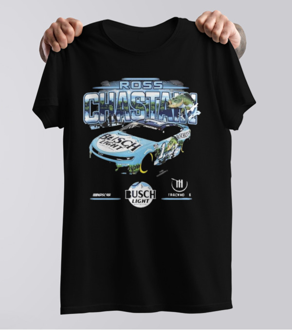 Ross Chastain Busch Light Trackhouse Racing Team Bass Car T-Shirt