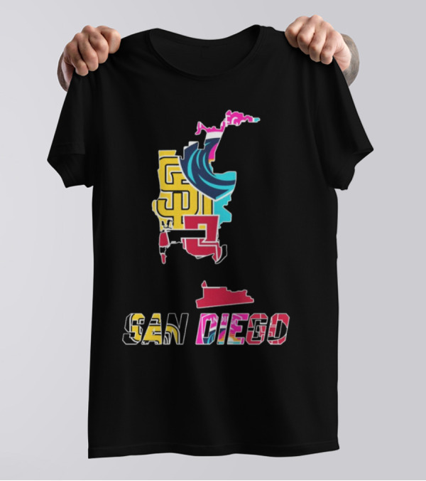 San Diego Padres Aztecs Wave Sports Team T-Shirt