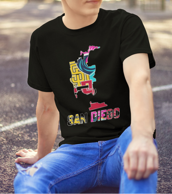 San Diego Padres Aztecs Wave Sports Team T-Shirt