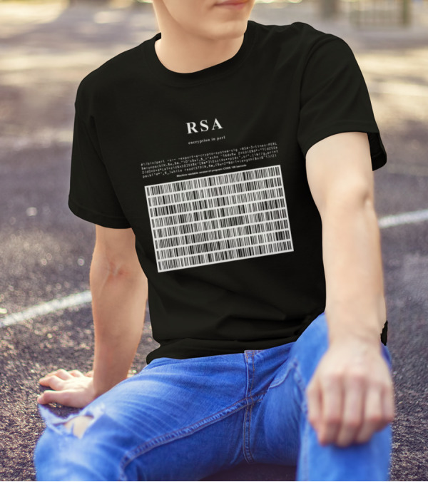 RSA Warning This Is A Munition Encryption Export Controlled Barcode Style T-Shirt