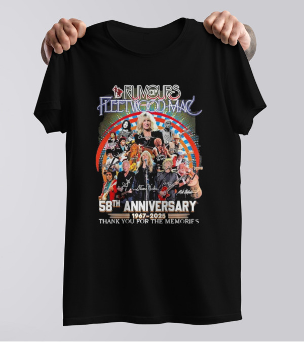 Rumours Fleetwood Mac 58th Anniversary 1967-2025 Thank You For The Memories T-Shirt