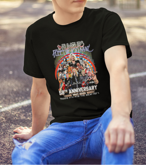 Rumours Fleetwood Mac 58th Anniversary 1967-2025 Thank You For The Memories T-Shirt