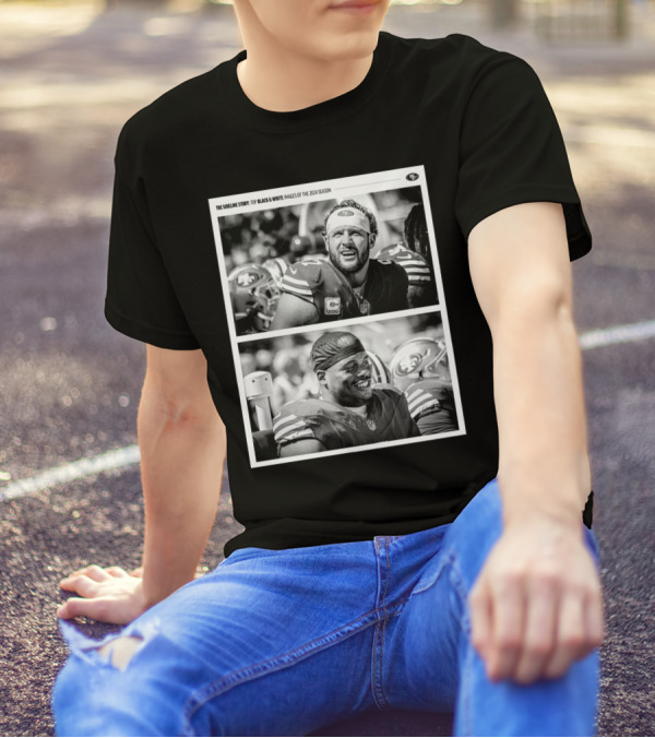 San Francisco 49ers The Sideline Story Top Black And White Images Of 2024 Season T-Shirt