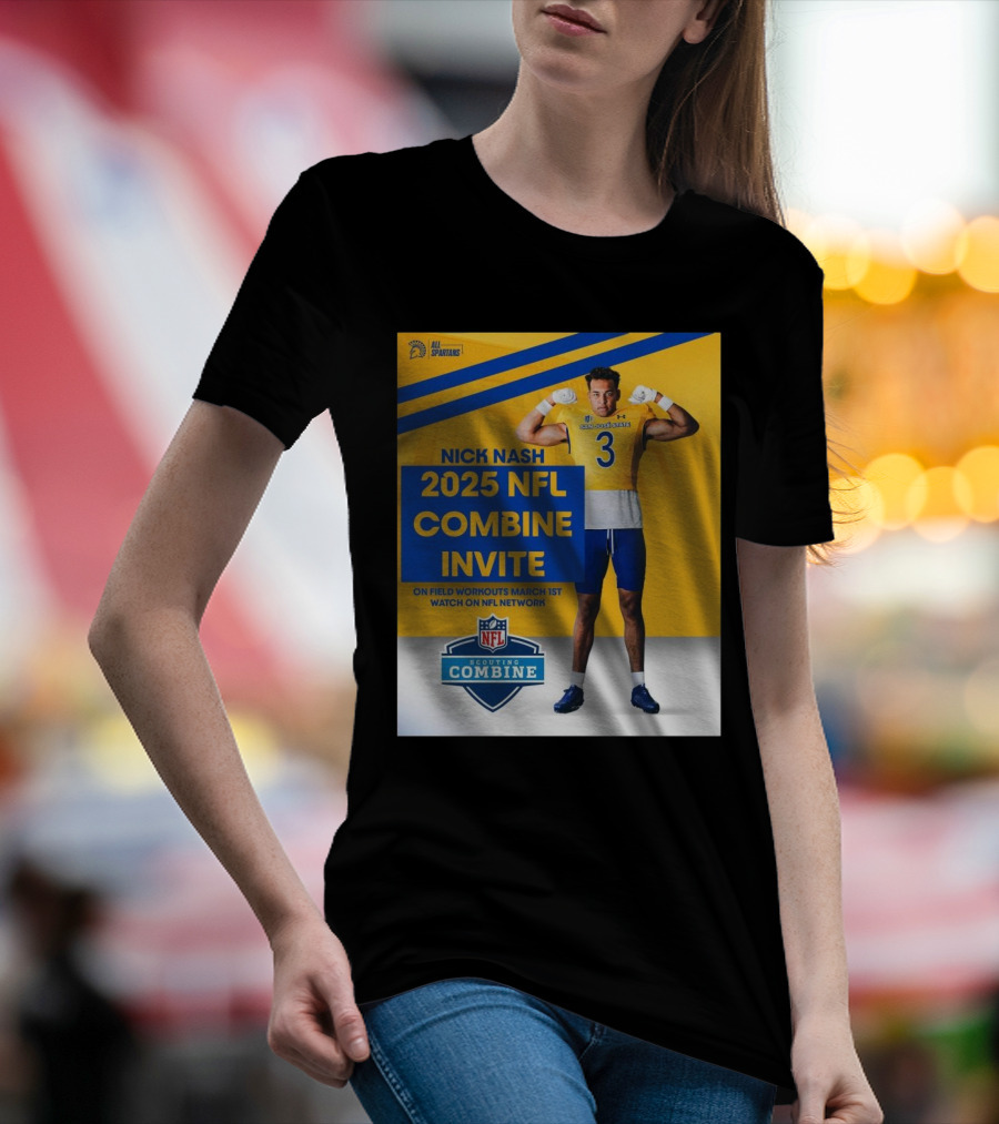 Nick Nash San José State Spartans 2025 NFL Combine Invite On Field Workouts March 1st NFL Network T-Shirt