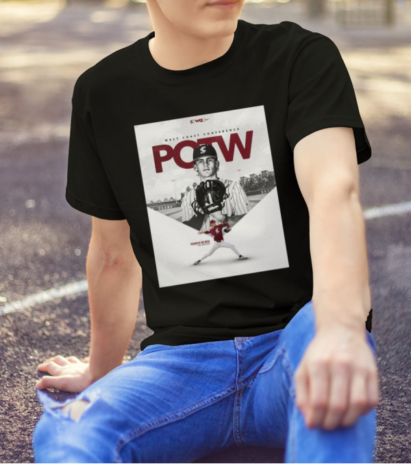 West Coast Conference POTW Max Bayles Pitcher Of The Week Santa Clara Broncos T-Shirt