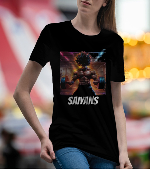 Saiyans Lifting Weights Hyperbolic Gym Training T-Shirt