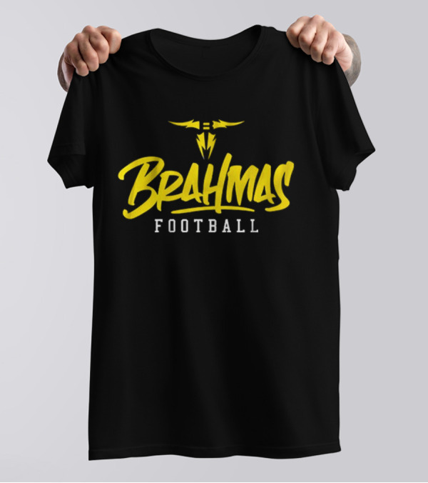 Brahmas Football San Antonio Stylized Text T-Shirt