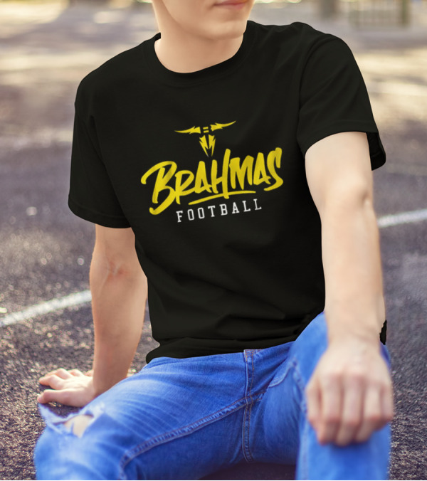 Brahmas Football San Antonio Stylized Text T-Shirt