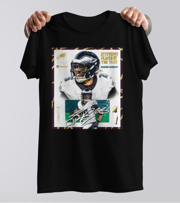 Philadelphia Eagles Saquon Barkley 2024 NFL Honors Gameday Offensive Player Of The Year Signature T-Shirt