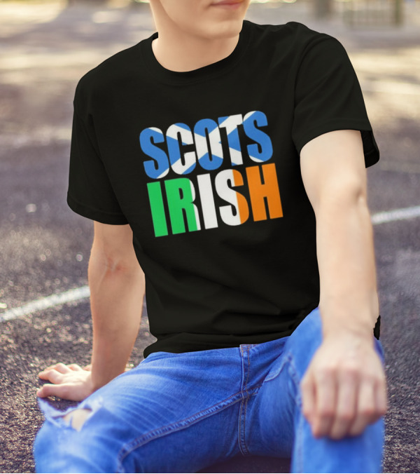 Scots Irish Flag Scottish Saltire Irish Tricolor T-Shirt