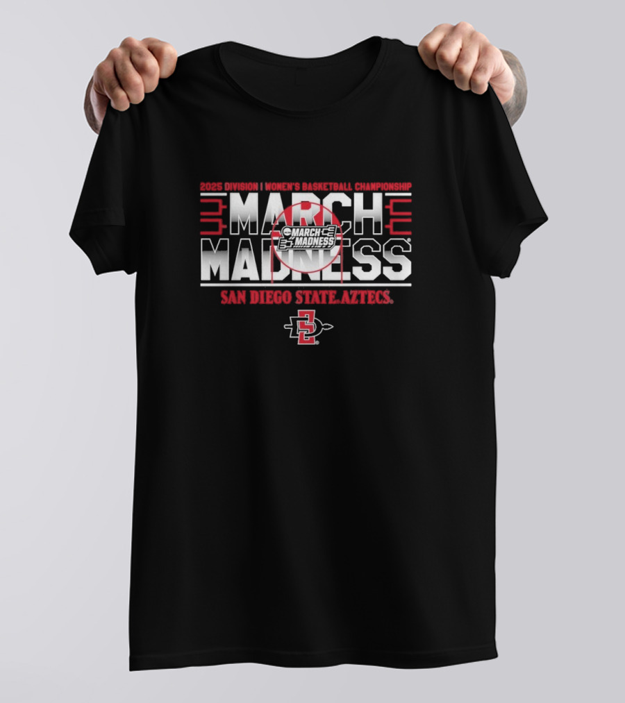 San Diego State Aztecs 2025 NCAA DI Women's Basketball March Madness Championship T-Shirt