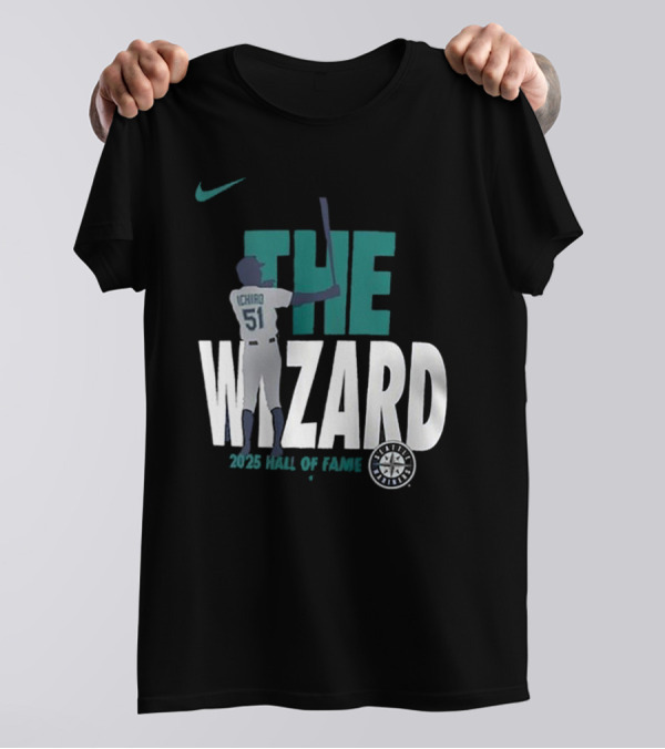 Nike Seattle Mariners Ichiro Suzuki The Wizard 2025 Hall Of Fame T-Shirt