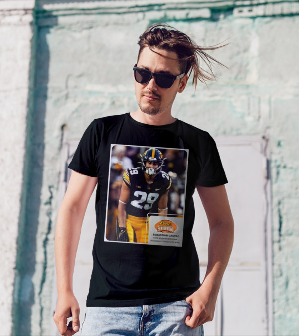 Reese's Senior Bowl Sebastian Castro Grad Student DB Iowa Transperfect Music City Bowl T-Shirt