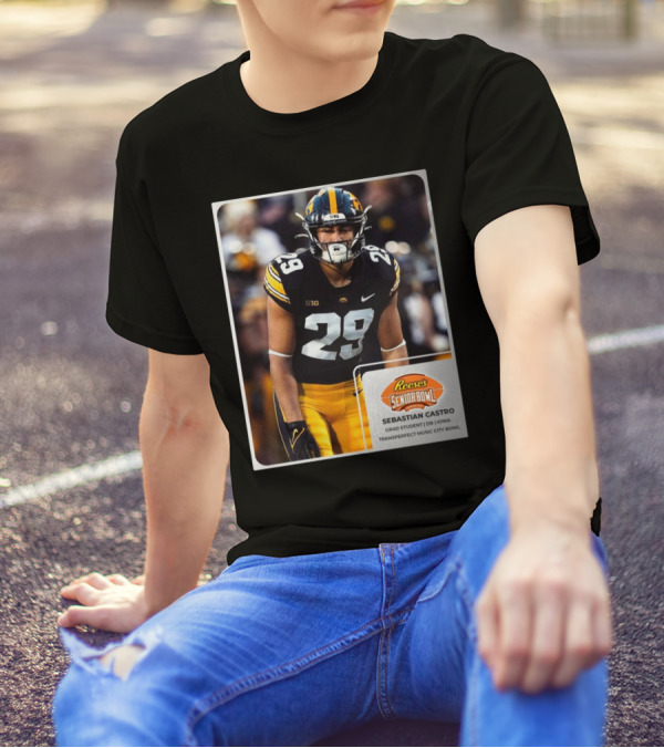 Reese's Senior Bowl Sebastian Castro Grad Student DB Iowa Transperfect Music City Bowl T-Shirt
