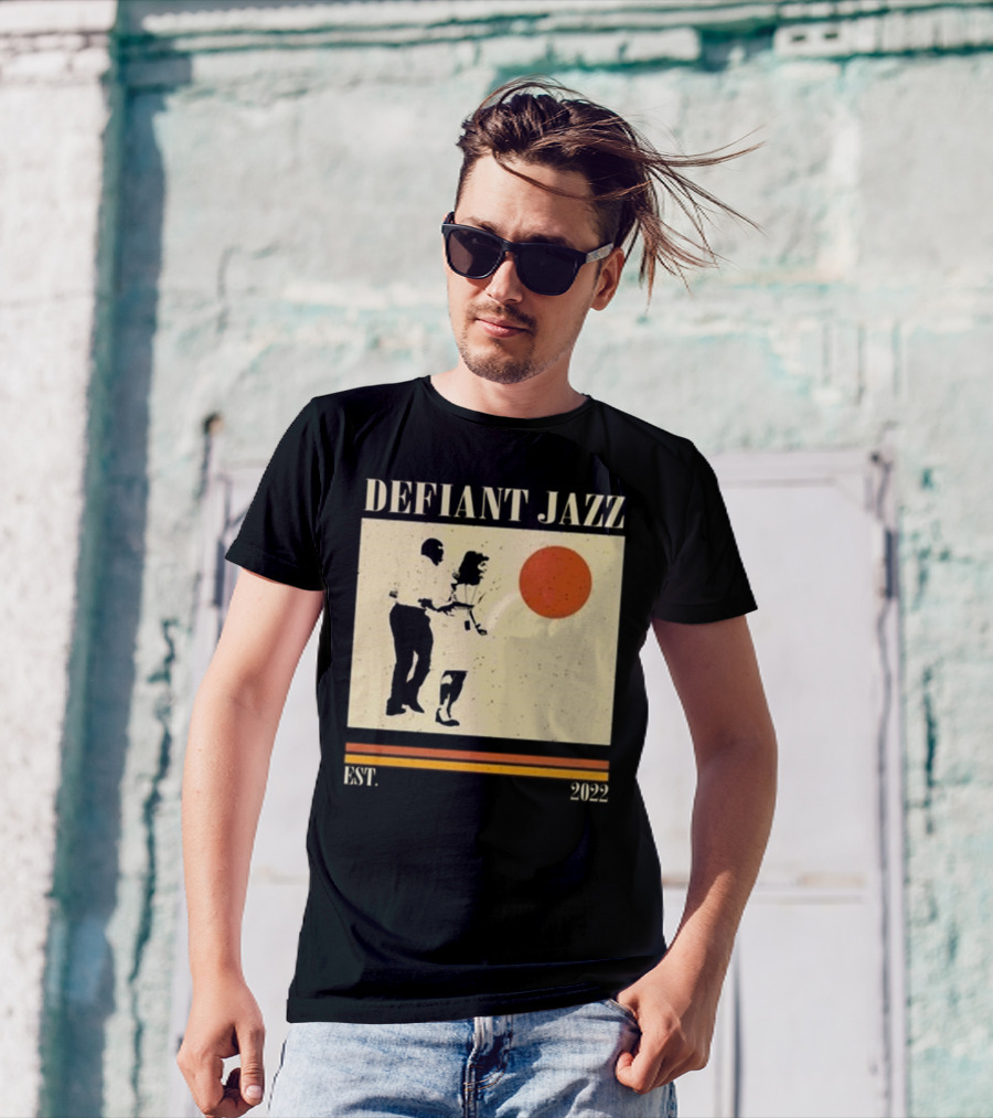 Defiant Jazz Est 2022 Dancing Silhouette With Orange Circle T-Shirt