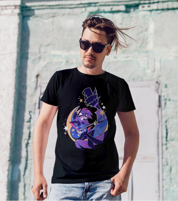Sharkrobot I Will Be Okay Celestial Guitarist Fox In Top Hat With Stars And Moon T-Shirt