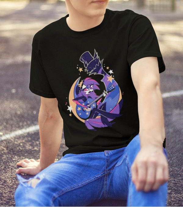 Sharkrobot I Will Be Okay Celestial Guitarist Fox In Top Hat With Stars And Moon T-Shirt