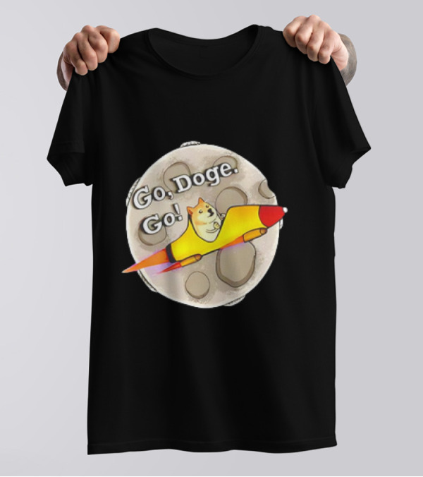 Go Doge Go Rocket Shiba Inu Moon Adventure T-Shirt