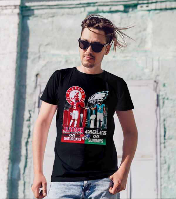 Alabama Crimson Tide Saturdays And Philadelphia Eagles Sundays Smith T-Shirt