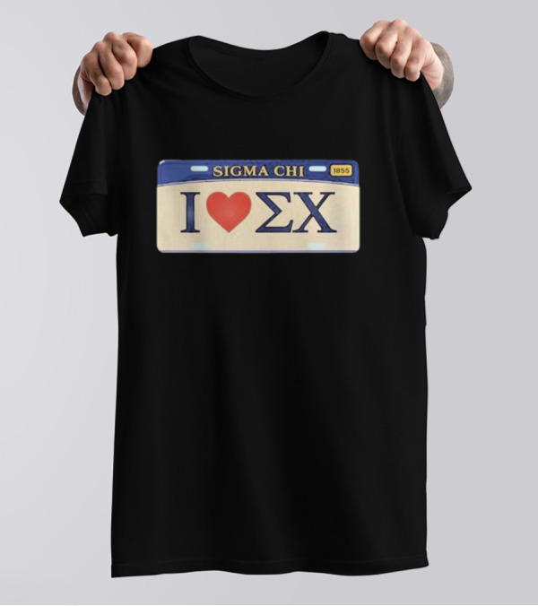 I Love Sigma Chi 1855 Heart ΣΧ Valentine T-Shirt