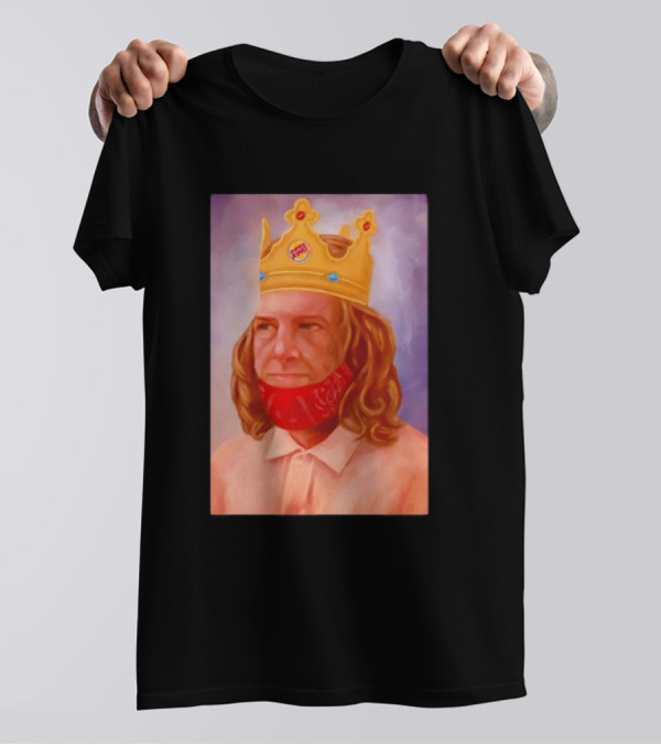 Silly Burger King Guy Golden Crown Portrait T-Shirt