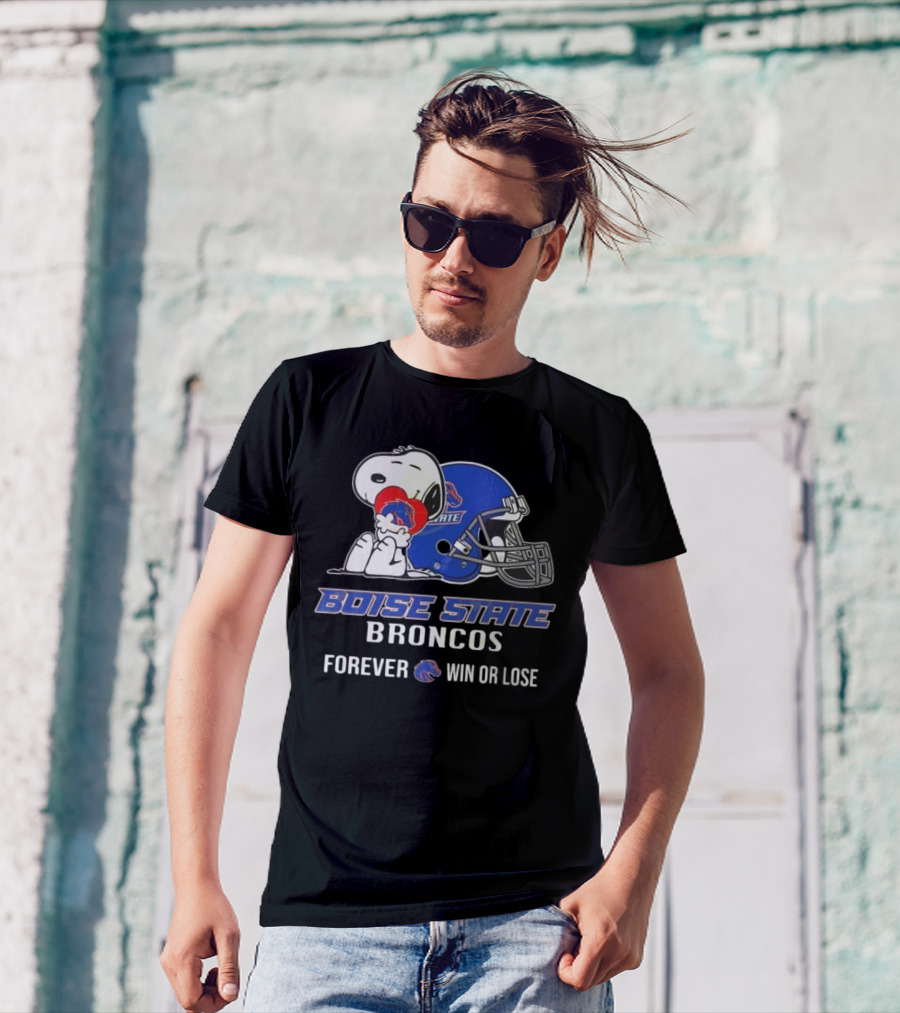 Snoopy Boise State Forever Win Or Lose Broncos 2025 T-Shirt