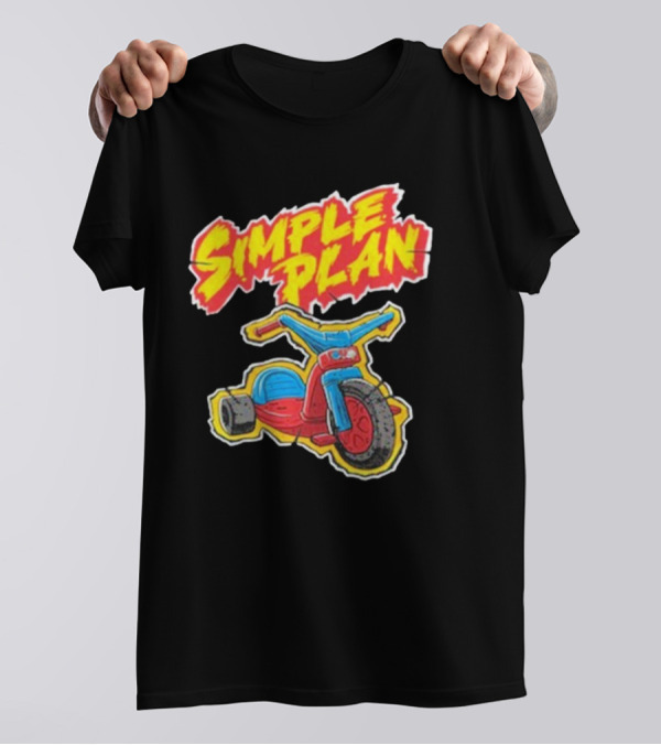 Simple Plan Red And Blue Big Wheel Tricycle T-Shirt