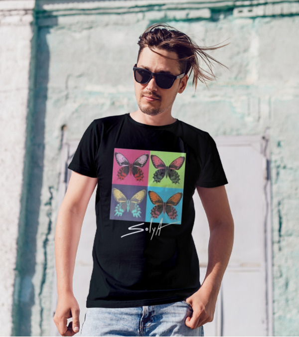 Solya Multicolor Butterfly Pop Art Collection T-Shirt