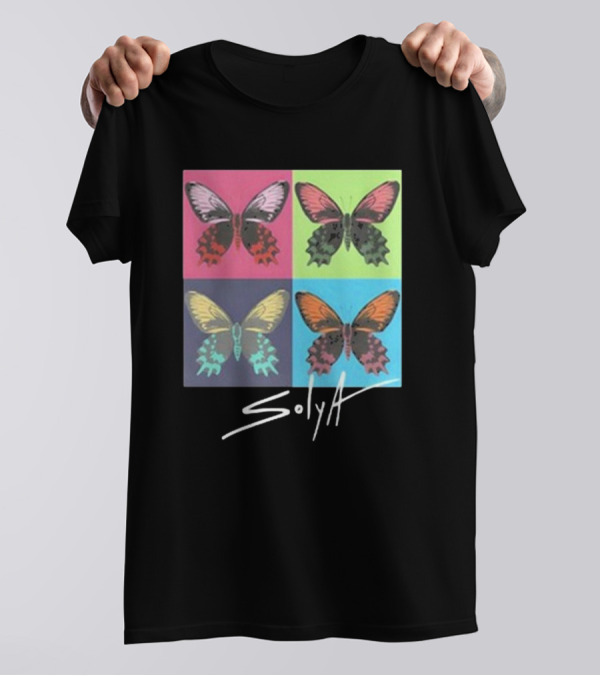 Solya Multicolor Butterfly Pop Art Collection T-Shirt