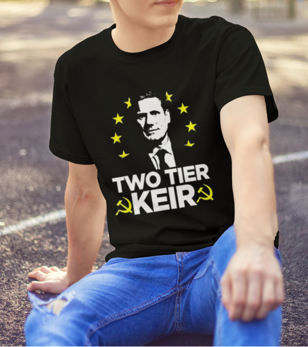 Euro Stars Circle Face Two Tier Keir Hammer Sickle T-Shirt