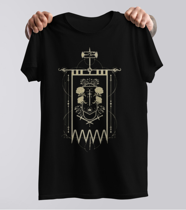 Sleep Token Damocles Sword Emblem With Floral Elements T-Shirt