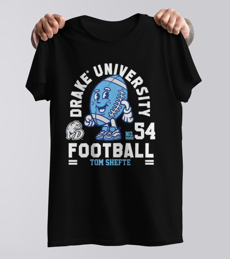 Drake University Football No 54 Tom Shefte T-Shirt