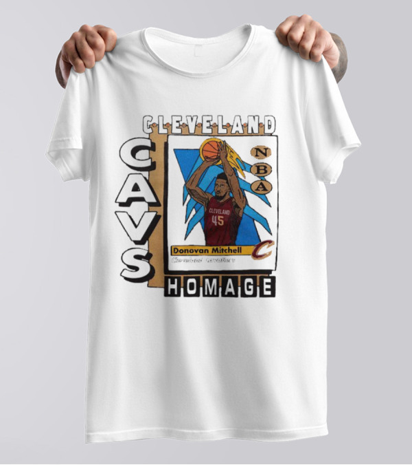 Cleveland Cavs Donovan Mitchell NBA Homage Trading Card T-Shirt