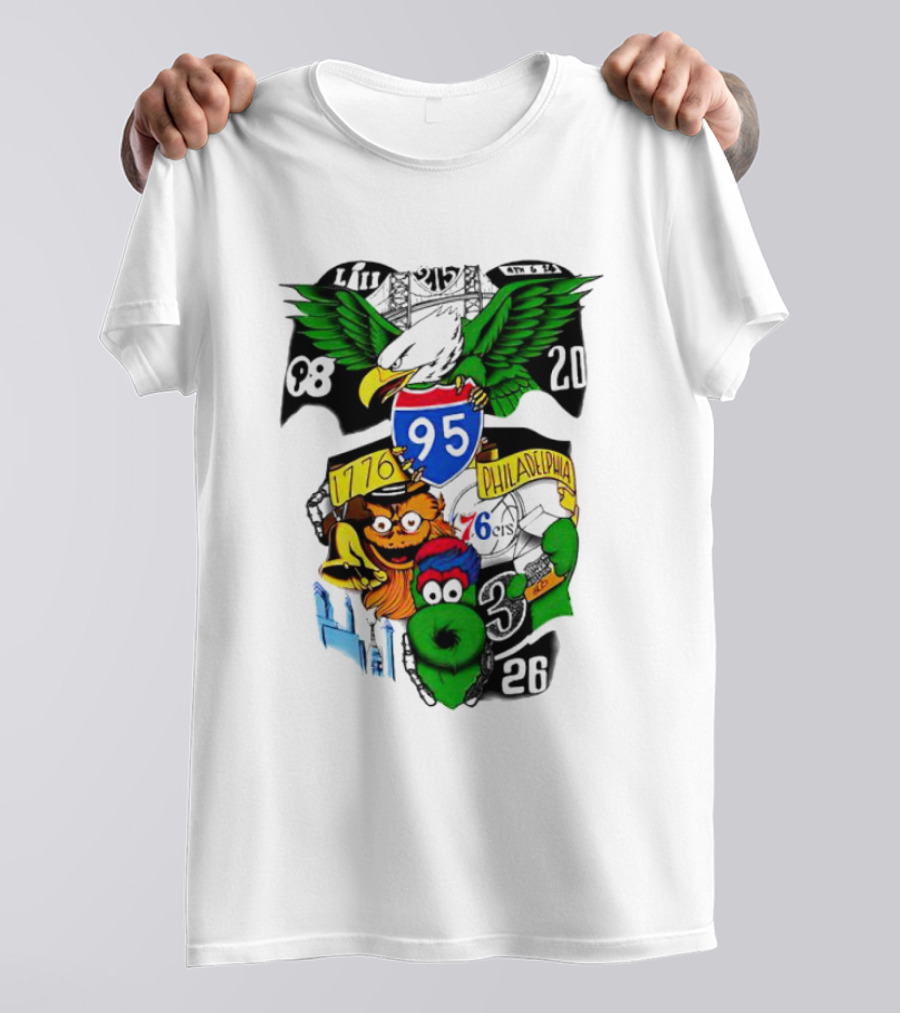 Dunphy 215 Tattoo Philadelphia 1776 Eagle Mascot 95 T-Shirt