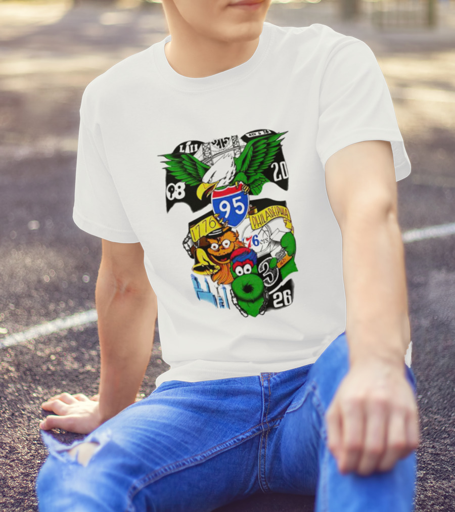 Dunphy 215 Tattoo Philadelphia 1776 Eagle Mascot 95 T-Shirt