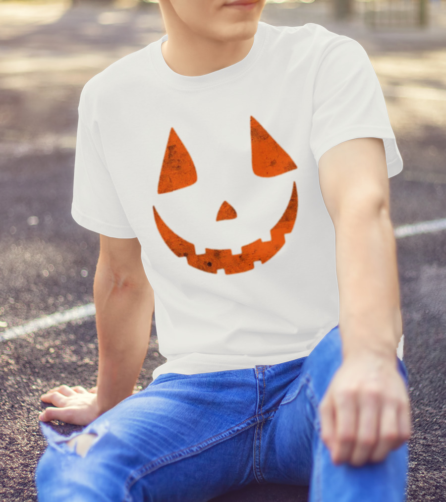 Halloween Spooky Pumpkin Face Scary Jack O Lantern T-Shirt