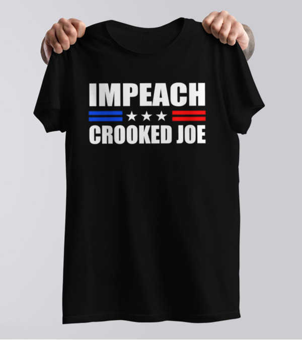 IMPEACH CROOKED JOE Stars Red And Blue Bars Political T-Shirt